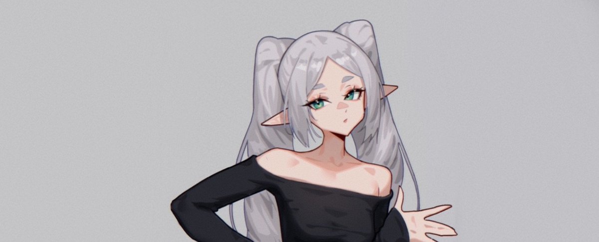 lunara_fawn's tweet image. Tap the post for casual Frieren 🖤