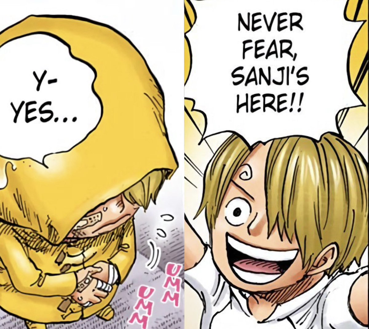 The difference between pre and post baratie Sanji ☹️ Zeff and the chefs built him up and gave him confidence, sanji is so loved