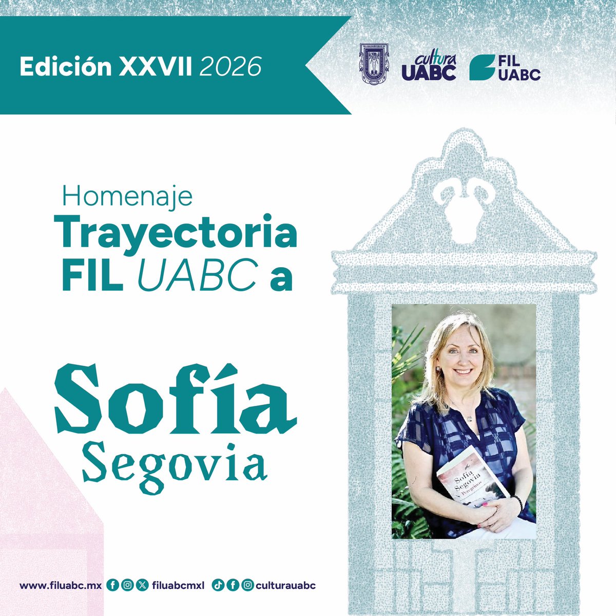 ✍️📚 Sofia Segovia recibirá el homenaje Trayectoria FIL UABC. Escritora, periodista y una de las autoras mexicanas más influyentes del siglo XXI.
