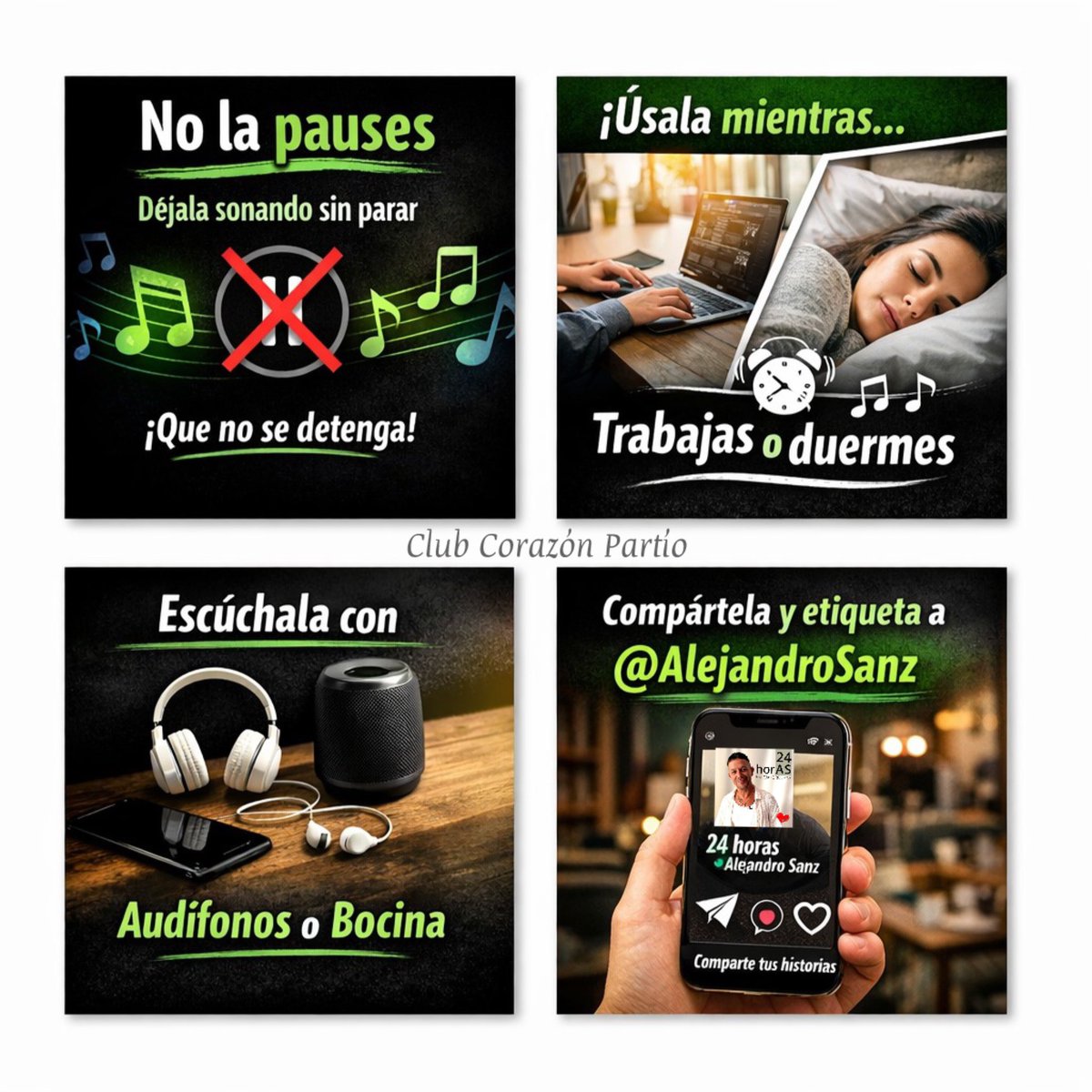 🎧💚 Fams de <a href="/AlejandroSanz/">Alejandro Sanz</a> 
Ya pueden usar la playlist
“24 horas con Alejandro Sanz”

Déjala sonando todo el día 👏
🔗 open.spotify.com/playlist/2gCzH…

Tips importantes para usar la playlist

✔️ No repetir una sola canción en loop
✔️ Escuchar la playlist completa, sin adelantar