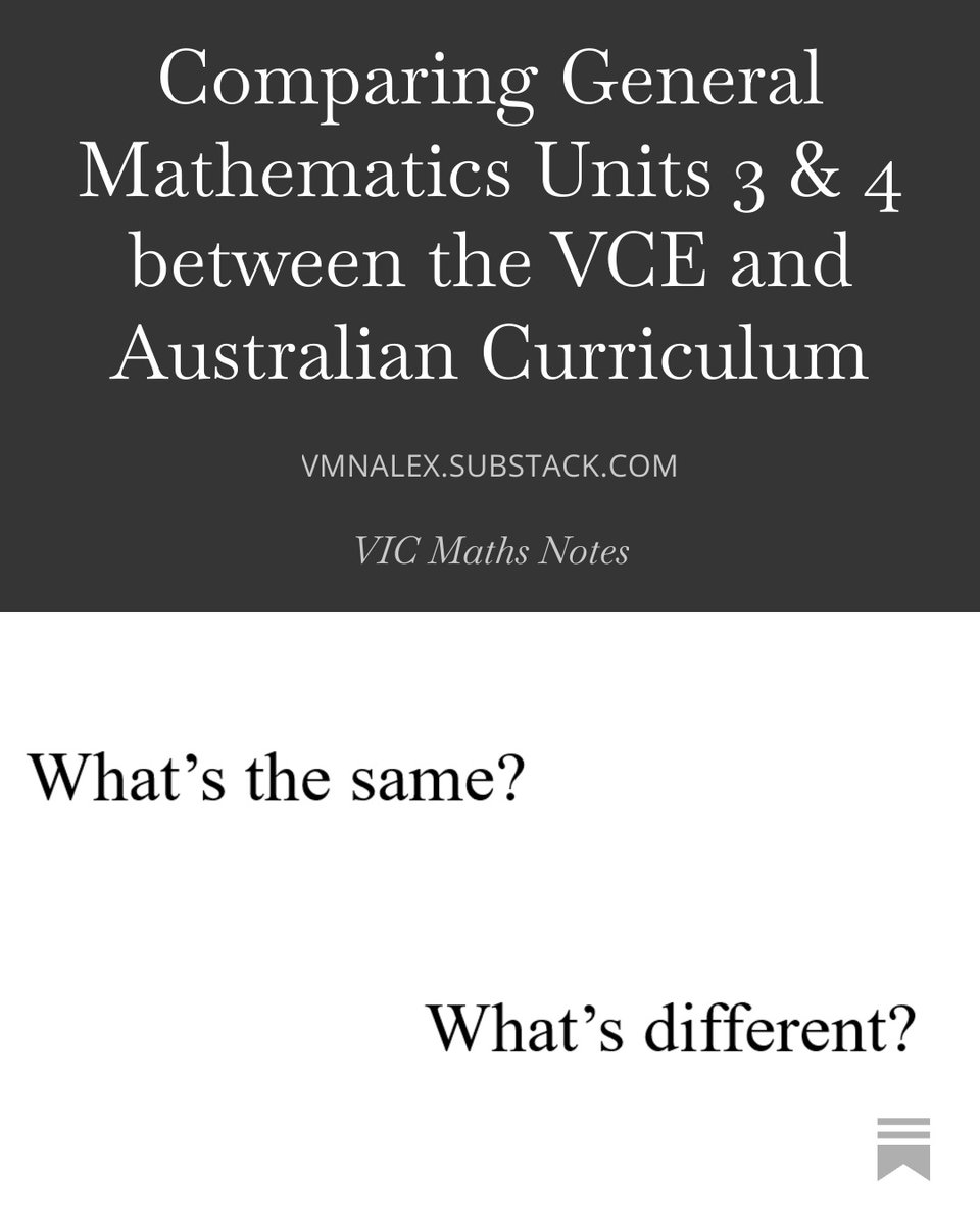 Part 2 of the General Mathematics comparison is here! Check out what’s different in units 3&amp;4. 

Link below