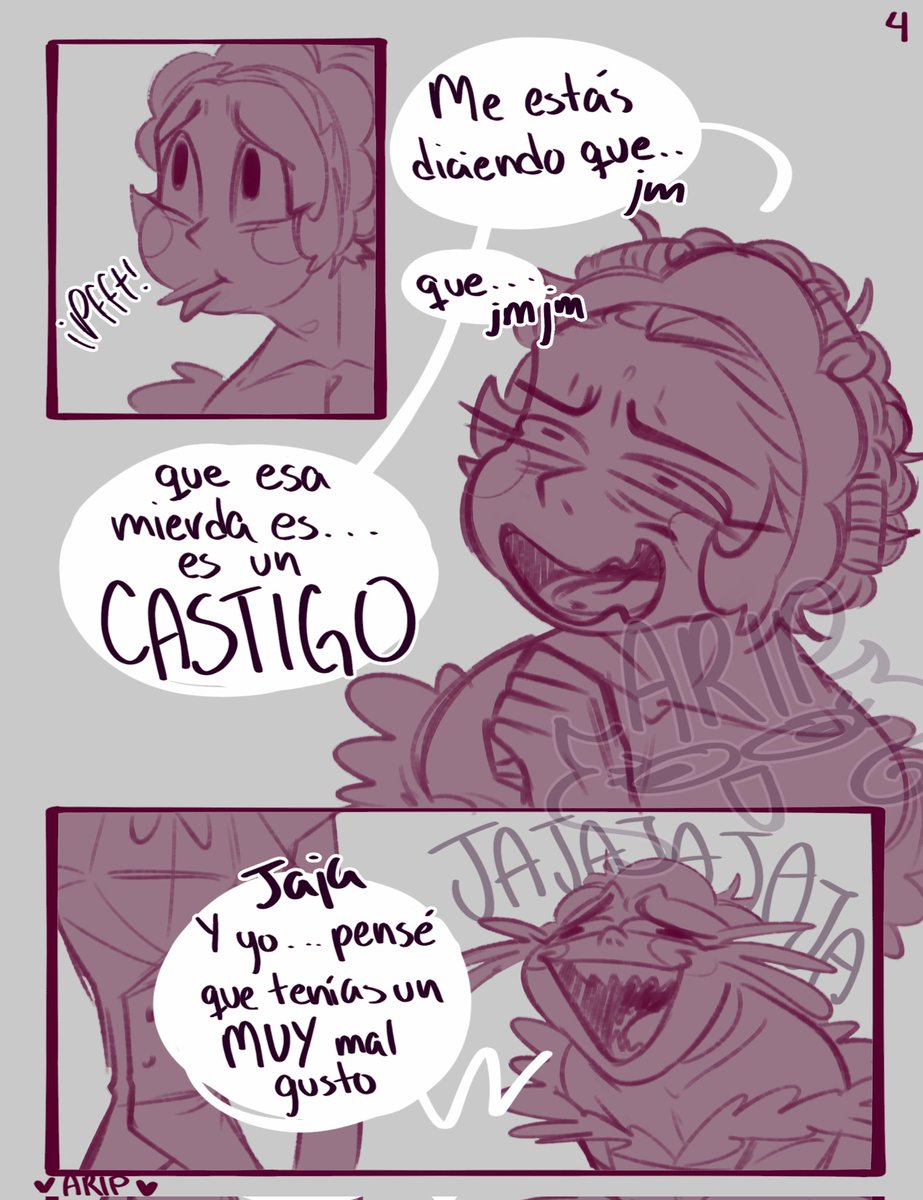 Cabello - 4/7 - 
Aqui está el comic
Ya después público la versión en inglés 
#AlastorHazbinHotel
#LuciferHazbinHotel
