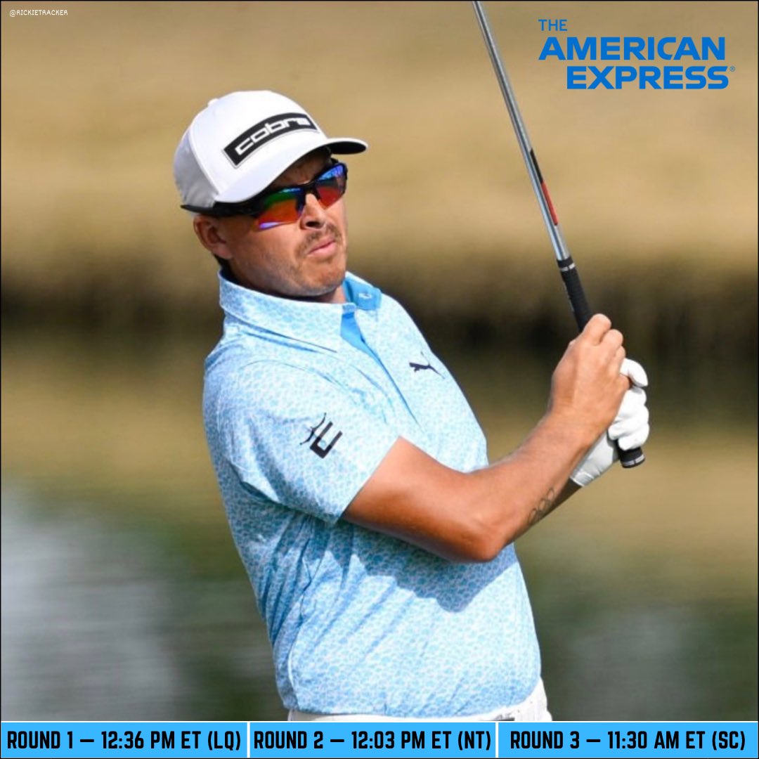 Rickie_Tracker's tweet image. 🚨 TEE TIMES FOR THE AMEX 🚨

Paired up with Nico Echavarria the first 3 days of this tournament. 

RD 1 — 12:36 PM ET (La Quinta) 
RD 2 — 12:03 PM ET (Nicklaus)
RD 3 — 11:30 AM ET (Stadium) 

Amex is always a unique setup with it being a 3 course rotation. No shot tracker until…