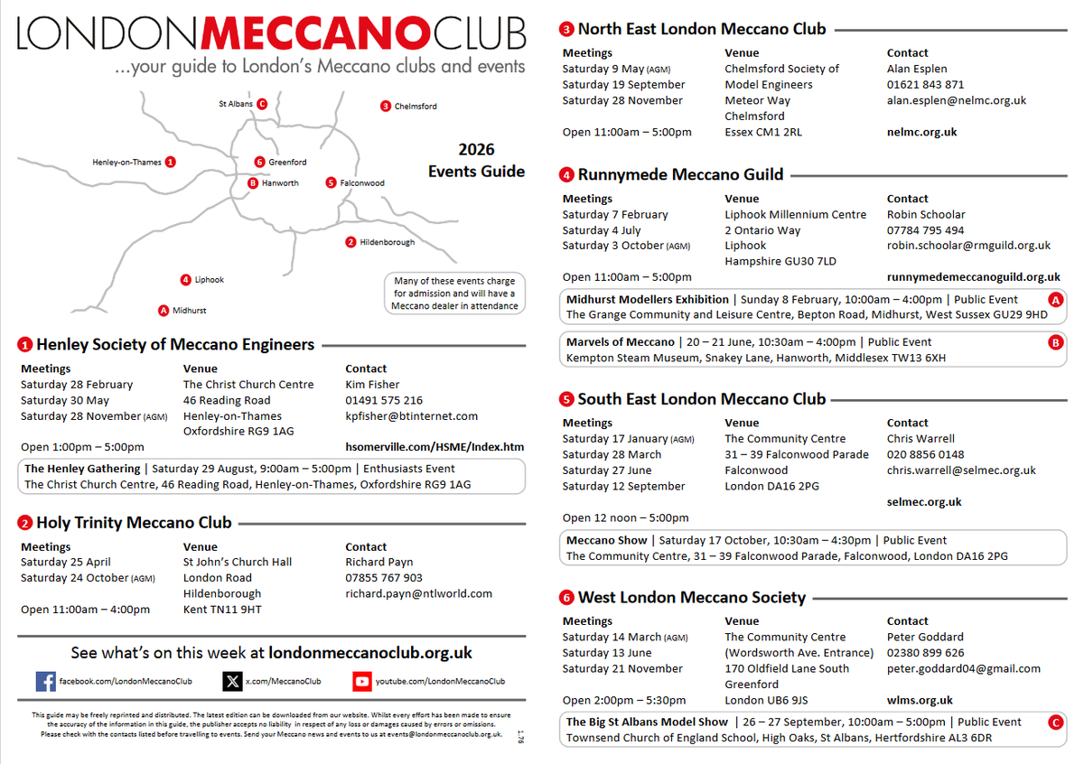 MeccanoClub's tweet photo. The 2026 London Meccano Club Events Guide is now available to download: https://t.co/vARKClVsOr https://t.co/I986b47qwO