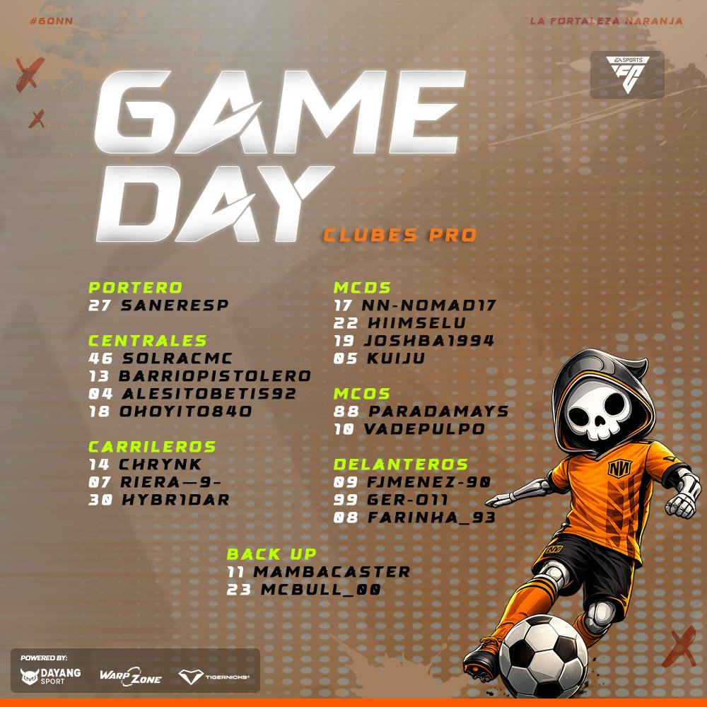 NazgulNation's tweet image. #EAFC26 | ¡𝐆𝐀𝐌𝐄𝐃𝐀𝐘!

🏆 | @AFJLeague
🆚 | @molinoesports 
⏰ | 22:40h

#GoNN · #NNclubespro