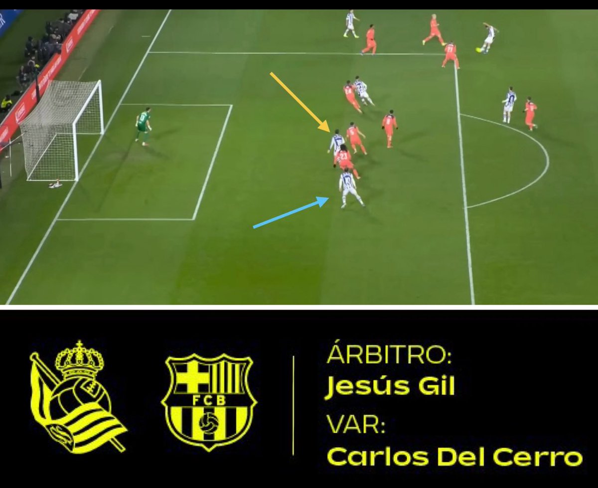 CuentaMister's tweet photo. Resulta que el árbitro de VAR que señaló FUERA DE JUEGO POSICIONAL de Ferrán vs Granada... y que ayer no lo señaló en el 1-0 de la Real Sociedad, es exactamente el mismo árbitro: DEL CERRO GRANDE.

@rfef @CTARFEF ¿las explicaciones para cuándo de lo que hace este personaje? https://t.co/pGKWiiQ9OK