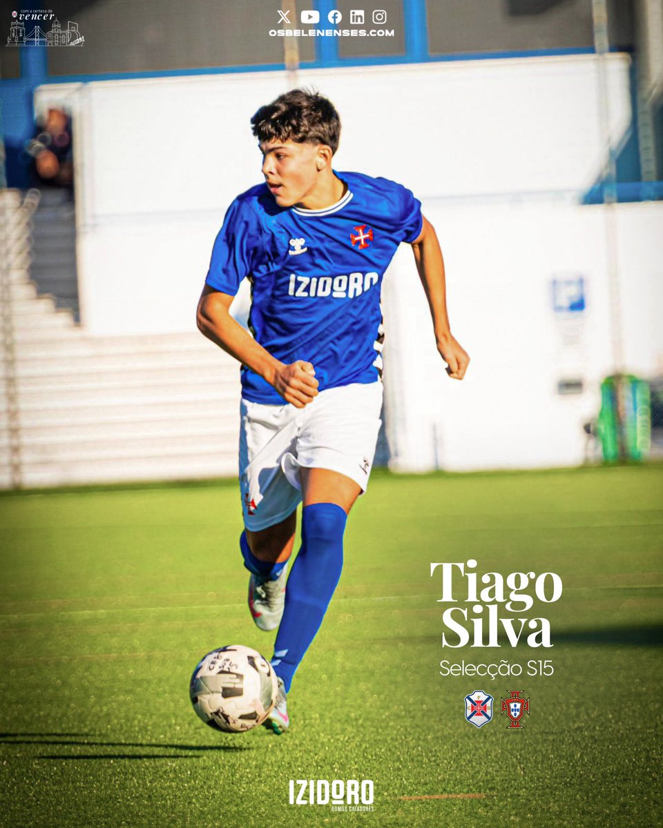 CFosBelenenses's tweet image. 🇵🇹 Tiago Silva, jovem futebolista do #Belenenses, foi convocado para integrar o estágio de preparação da Selecção Nacional de #Sub15, trabalhos que decorrem entre os próximos dias 23 e 25 de janeiro, na Cidade do Futebol.

Vai com tudo, Craque! 💙💪 #tweetpastel
