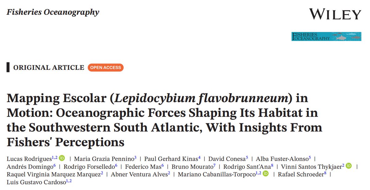 New paper published in Fisheries Oceanography 😀

We investigated the spatial and seasonal distribution of escolar (Lepidocybium flavobrunneum) in the Southwestern South Atlantic using Bayesian species distribution models. Thread below.