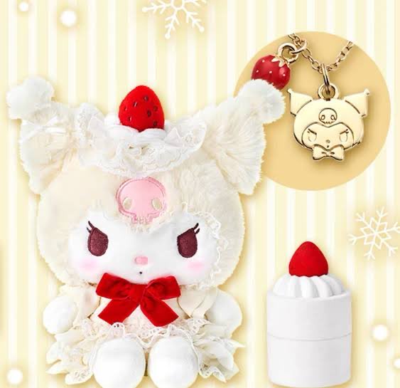 sanriodaily's tweet image. strawberry whip cake kuromi 💫
