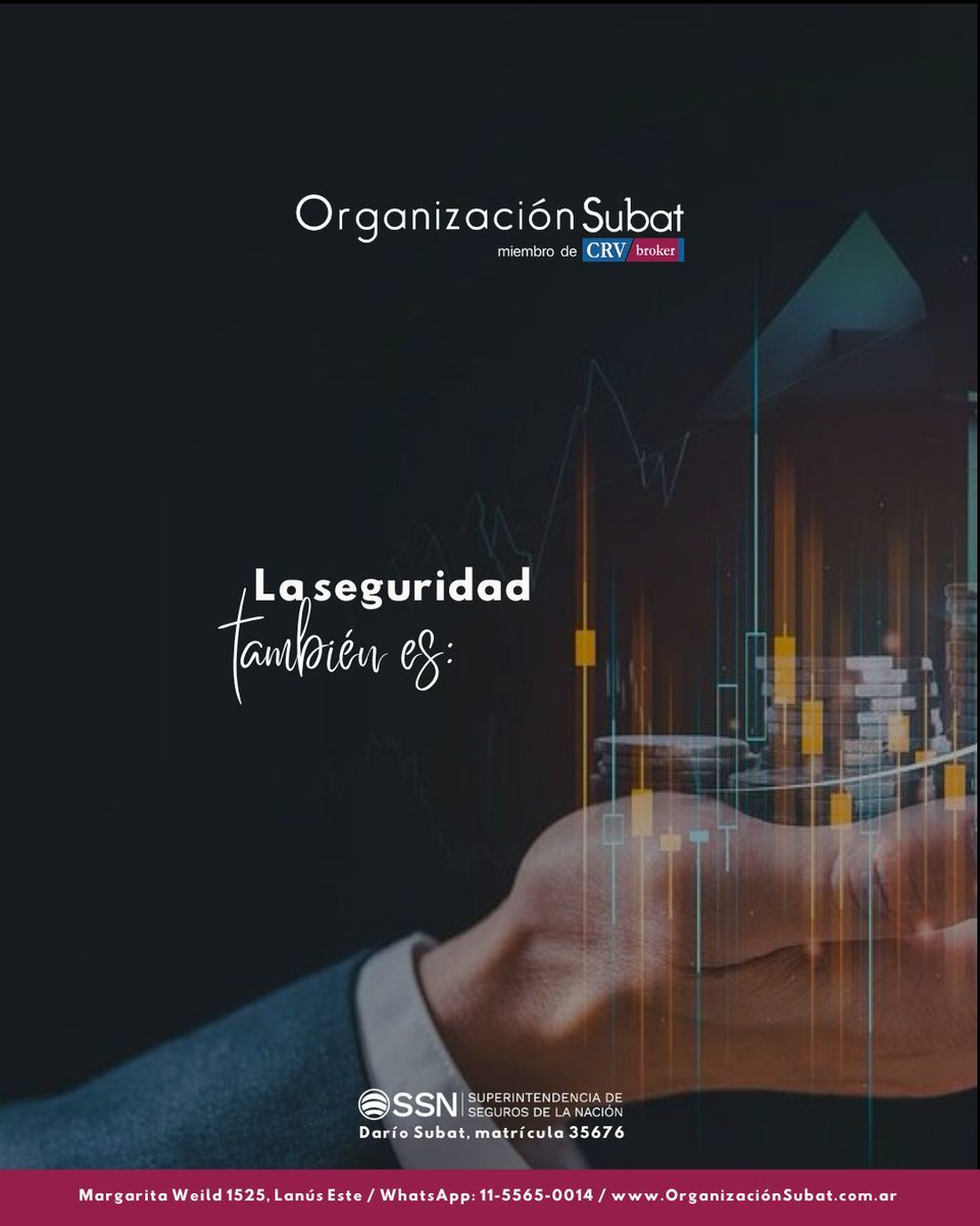 orgsubat's tweet image. Asegurar tu patrimonio es una forma inteligente de proteger ese camino recorrido. 📌                      #SomosOrganizacionSubat
📍 Margarita Weild 1525 | Lanús Este
📲 Conectá con nosotros vía #WhatsApp al 11-5565-0014
🌐 organizacionsubat.com.ar

#seguros #segurospatrimoniales