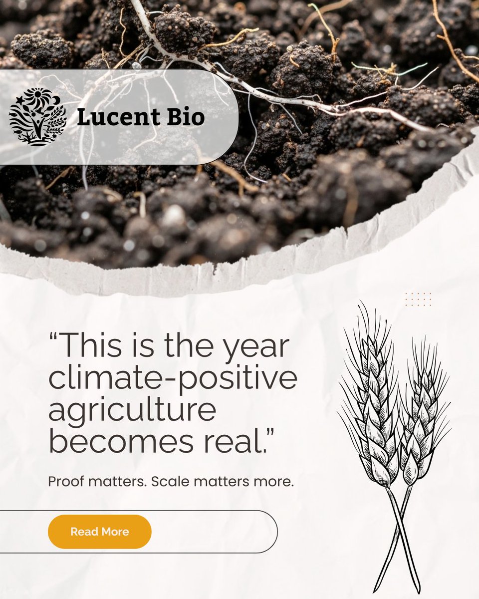 LucentBio's tweet image. Lucent Bio enters 2026 with proven science, validated products, and a clear path to scaling impact across global agrifood systems. Read More: hubs.ly/Q03Yyd6G0
#climatepositive #foodsystems #sdgs #sustainablefuture