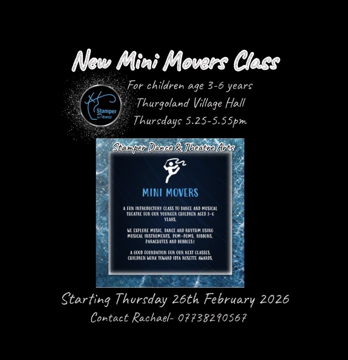 StamperDance's tweet photo. 🩰New dance class for Thurgoland - coming soon! 

🪩Contact us for more information and to secure your child’s place!

Feel free to share ♥️ https://t.co/tcKxd1opxR