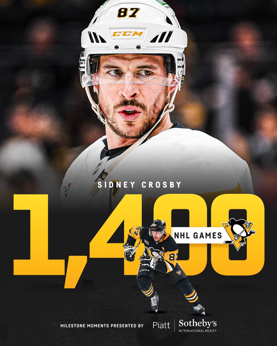 penguins's tweet image. 1,400 Sidsational @NHL games 🐐