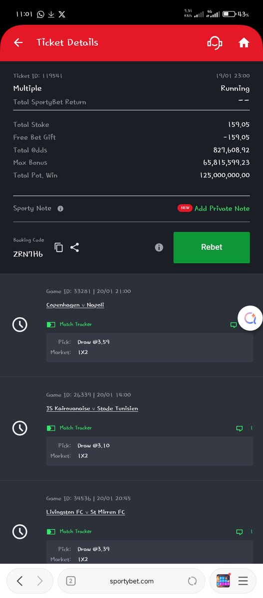 offsideoracle1's tweet image. ZRN7H6
I played this 12/12 with freebet please ignore 
Edit ✍️, IGNORE 🔞 
@FTXbeliever @oluwa_femiiii @marveloko1 @ugochukwuchiam6 @UnlimitedG7932 @colekachi @lekan_mark @Mayo_wa00 @Blessyon30 @WeirDO_399 @EhiTips @Tollu_lope @dfwpehlumiiii @Godfavourite01 @deenayaah