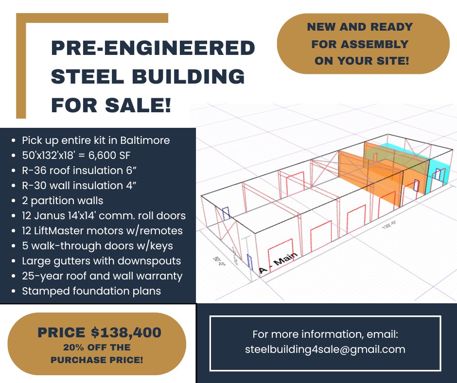 H2HAmbulance's tweet photo. If you're looking for a great deal on a large pre-engineered steel building kit, email us at steelbuilding4sale@gmail.com! https://t.co/7pRfILun2s