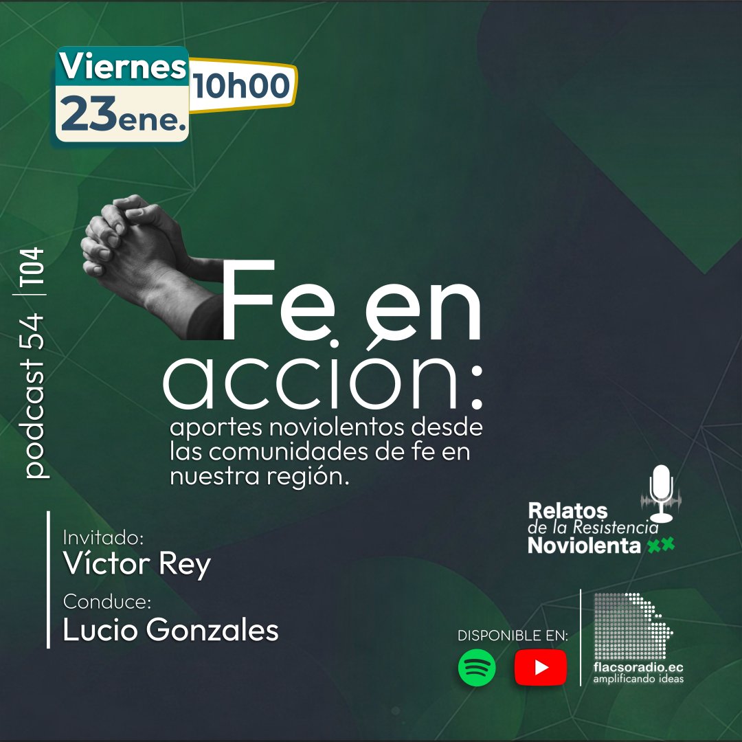 flacsoradio's tweet photo. #Mañana en Relatos de la Resistencia Noviolenta  conversamos con Víctor Rey sobre las prácticas y aportes noviolentos que emergen desde distintos territorios de nuestra región. 
Audio streaming: https://t.co/xfM8RQWkBP
Video desde nuestro canal de YouTube:
https://t.co/YPoy7A7dYz https://t.co/qJu2ix55RY