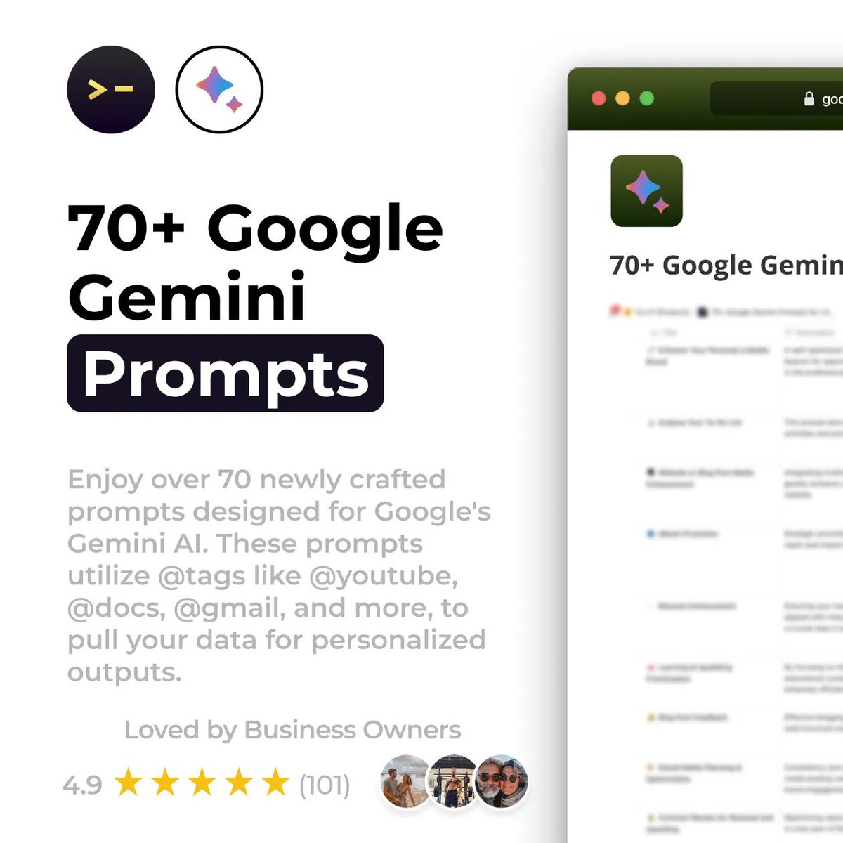 Your Gemini is sitting there doing nothing.

Put it to work with these 70+ prompts:

→ Find tax deductions
→ Map sales prospects
→ Write outreach emails
→ Plan efficient routes
→ Automate daily tasks

Free. Ready to copy.

Comment "Gemini" and I'll DM them
(Follow me plz)