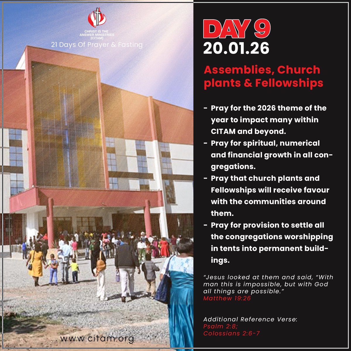 Today, we lift our Assemblies, church plants, and fellowships before the Lord, trusting Him for growth and impact within CITAM and beyond🙏
#CitamKikuyuTownChurch #GodOfImpossibilities #prayerandfasting