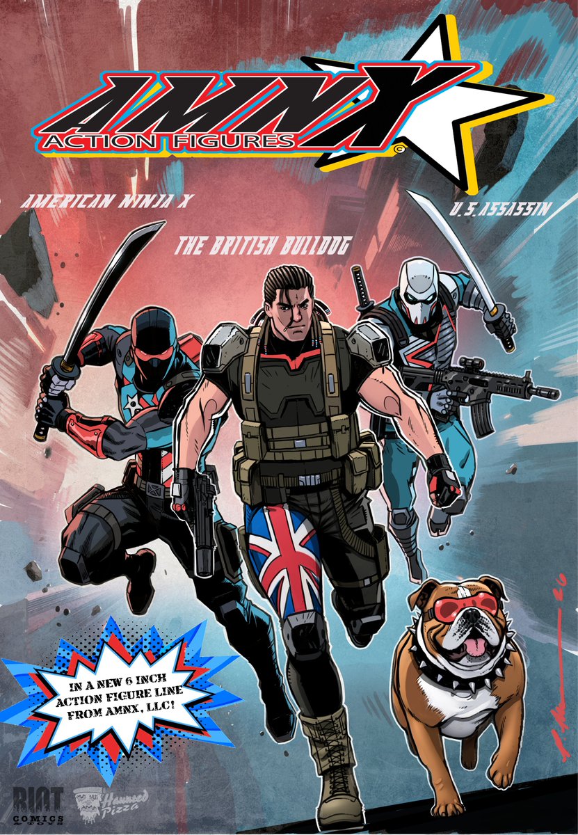 PatrickThomasP1's tweet photo. Coming from AMNX, Riot Press and Haunted Pizza!!! #americanninjax #usassassin #britishbulldog #daveyboysmith @KoniWaves @RiotPressComics https://t.co/VK7m9rhCww
