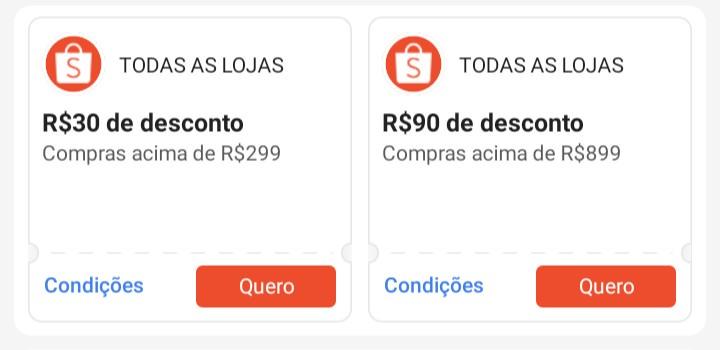 👻 CUPOM SHOPEE ☄️
R$30 OFF acima de R$299
R$90 OFF acima de R$899

➡️ RESGATE AQUI:
🔗 s.shopee.com.br/5ficHR8byK

🧡 Válidos p/ app todo