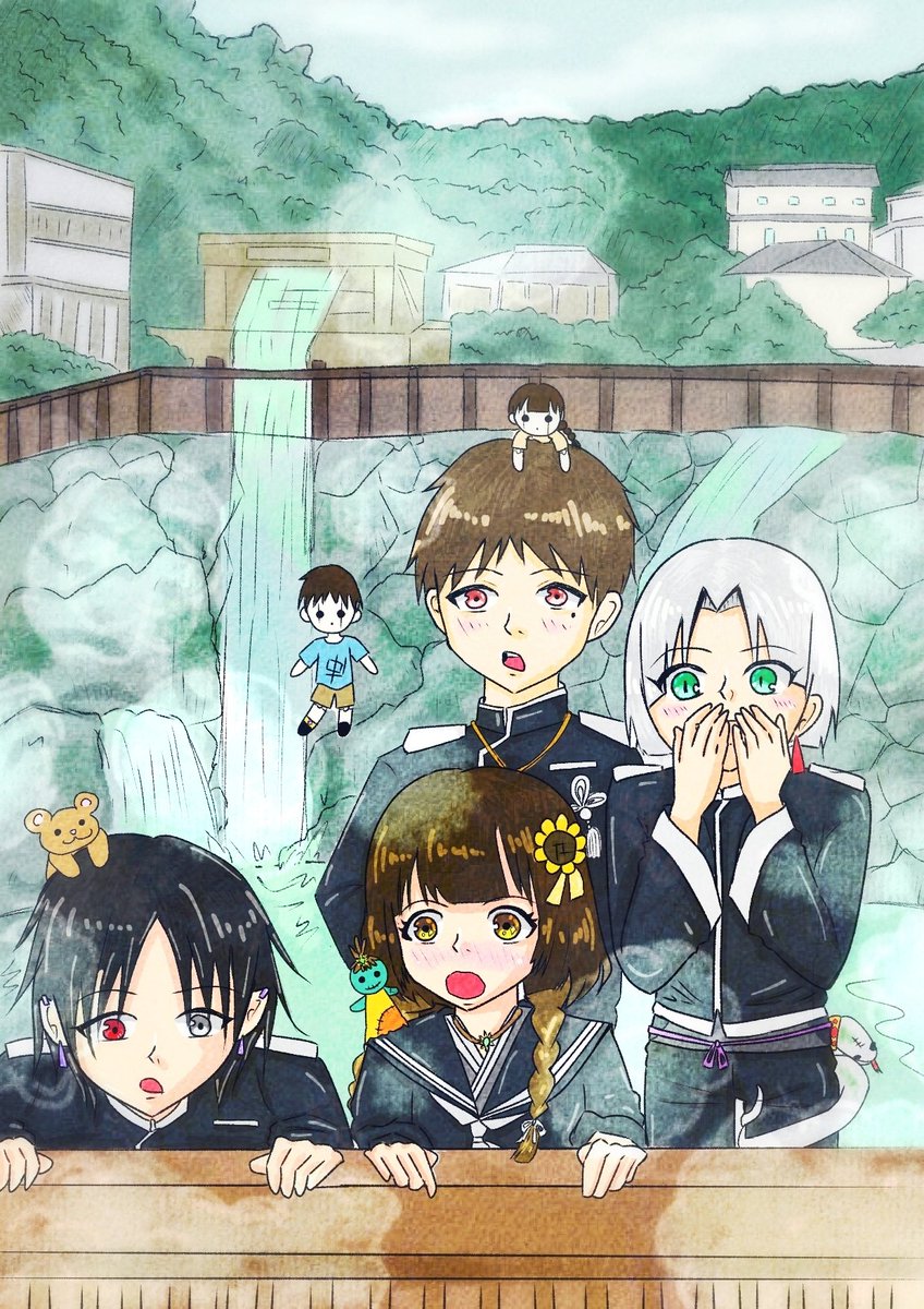 _akai_suika_'s tweet photo. @tamasiro_2 
 #霊代学園修学旅行
修学旅行の到着シーンです！
@school_sousaku さん宅
 こうきくん 一号･二号 ちゃん
@Seita_yuki  さん宅
じゅんさん ハクタさん
@yo_to_so_saku03 さん宅
からんくん くまちゃん

お借りしました🙇‍♀️ https://t.co/FWEisQqZE9