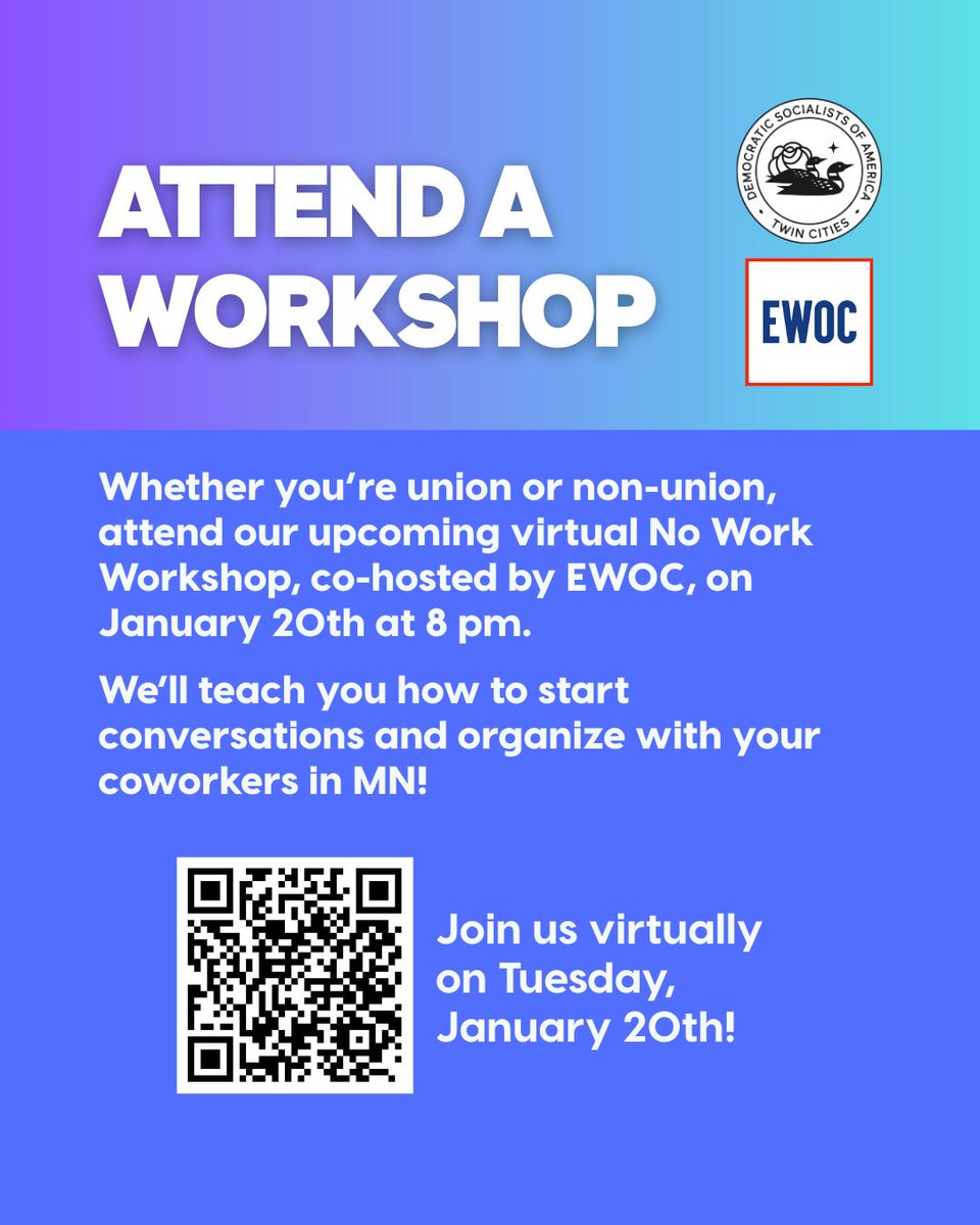 🧊❌ Here's how you take off work on January 23rd! No matter what your employment situation is, we're here to help you organize your workplace and participate in the strike.

All links here: buff.ly/rnvJcLx