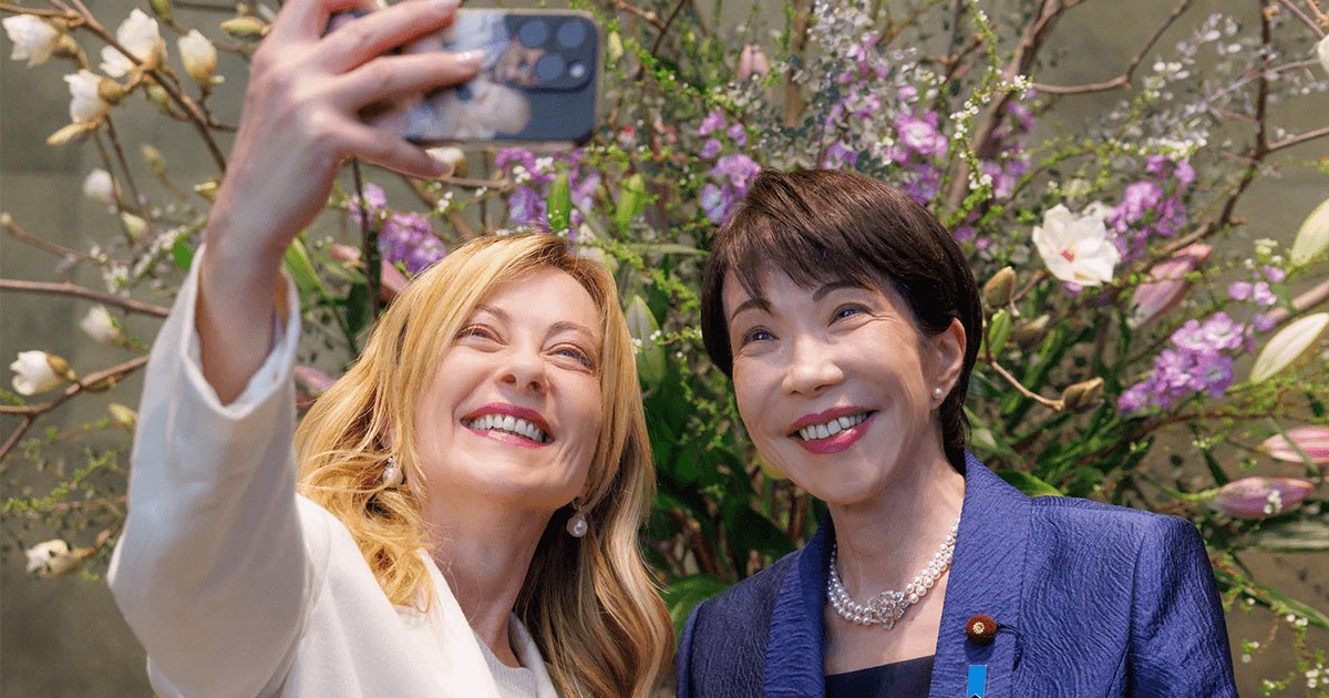 ___setsugekka's tweet photo. イタリアのメローニ首相来日に対し、素晴らしいおもてなしをした高市総理のニュースはテレビではほぼ放送されていない。
ますますテレビをつけなくなる。
どうでもいい偏向報道ばかり。
 それにしてもメローニさん美人過ぎますよね。 https://t.co/mpL5umTg6h