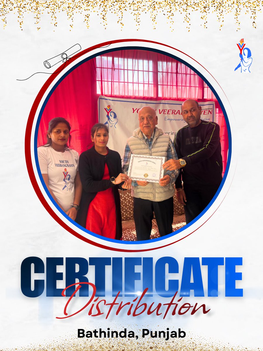 Yveerangnayen's tweet photo. Certificates distributed with pride and purpose in Bathinda, Punjab.
Celebrating dedication, effort, and learning achievements.

#certificateceremony #certificatedistribution #skilldevelopmenttraining #YouthVeerangnayen #WomenEmpowerment #freestitchingcourse #freeparlourcourse https://t.co/VpkveyzsXc