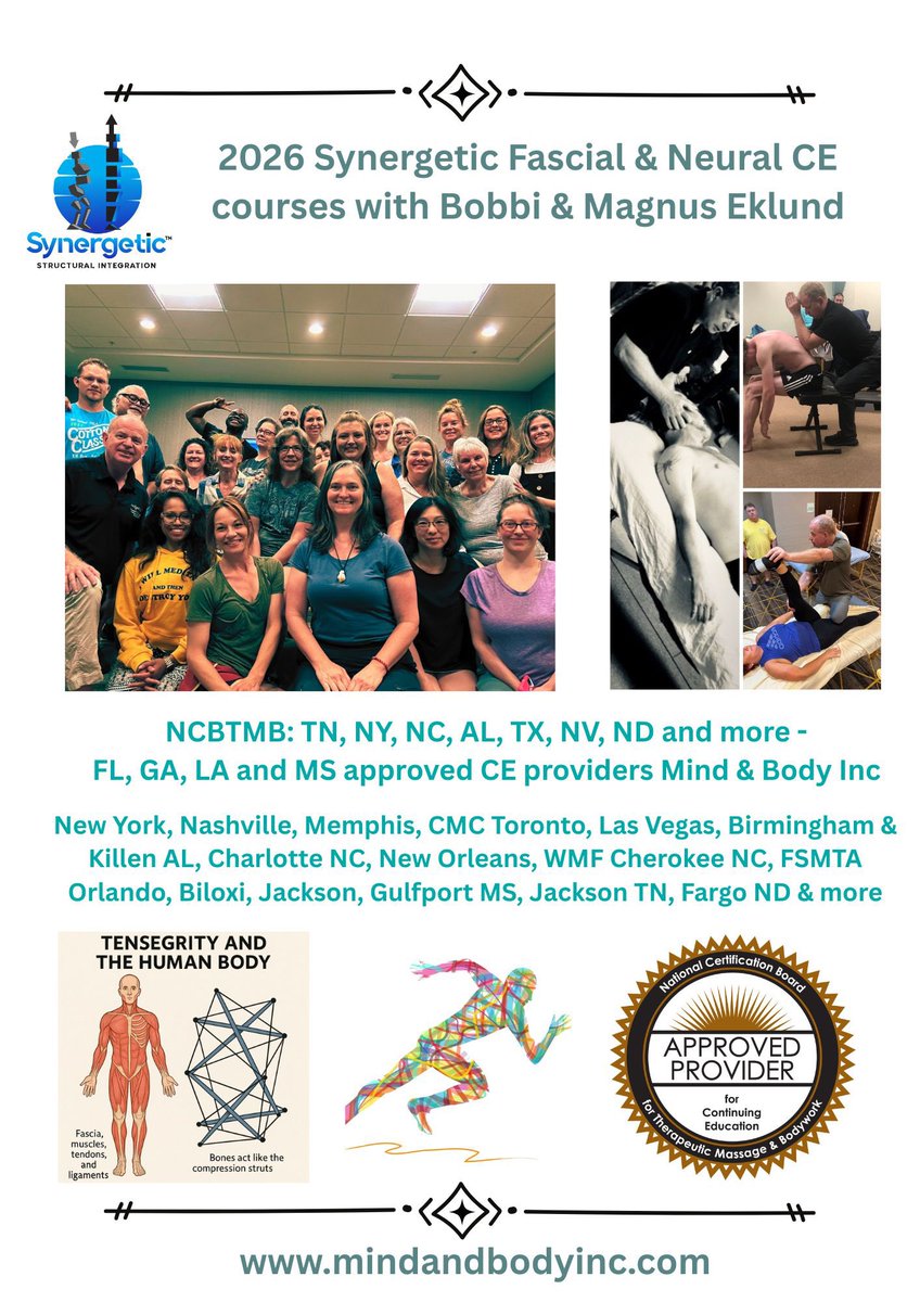 Join Bobbi and Magnus Eklund for highly educational manual fascial CE courses and conferences in 2026! We are a hands-on results oriented team with a combined 60 years experience in the massage therapy industry! mindandbodyinc.com #fascia #massagetherapyce #bobbiandmagnus
