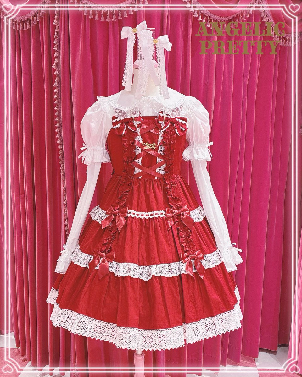 🎀肩リボンジャンパースカート🎀 Col♡ピンク、ラベンダー、ワイン