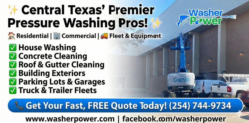 WasherPower's tweet image. ✨  Central Texas' Premier Pressure Washing Pros!  ✨

Ready to restore the shine to your property? We deliver safe, affordable, and exceptional results.

👇 Get Your FAST, FREE Quote Today! 👇 📞 Call us at (254) 744-9734 🌐 Visit our website: washerpower.com
