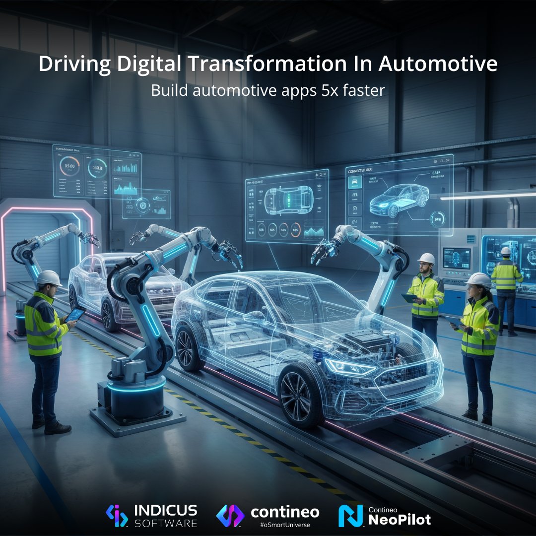ContineoWorld's tweet photo. Digital transformation in automotive is no longer optional it is the speed advantage.
By combining intelligent automation, realtime data, &amp; low code platforms, automotive teams can build applications faster, streamline operations, &amp; accelerate innovation across the factory floor. https://t.co/p65vSALWhT
