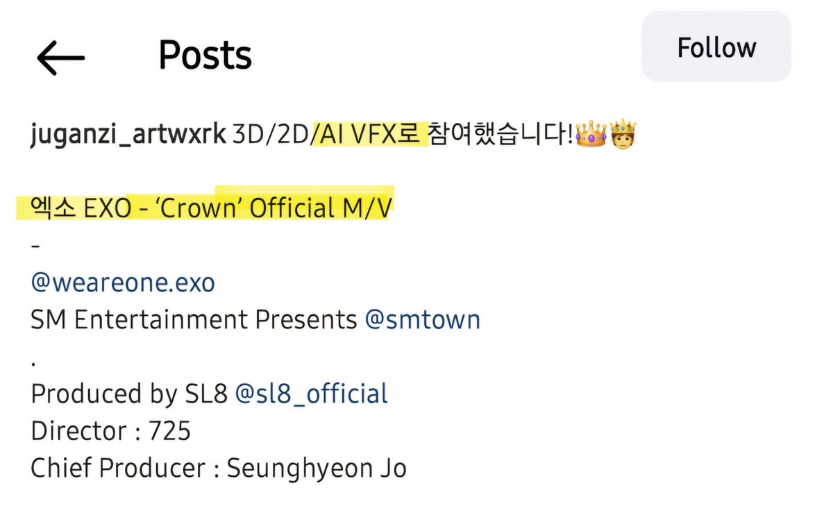 ahgaseri79's tweet image. Here are the AI vfx artists saying they worked on the Official MV