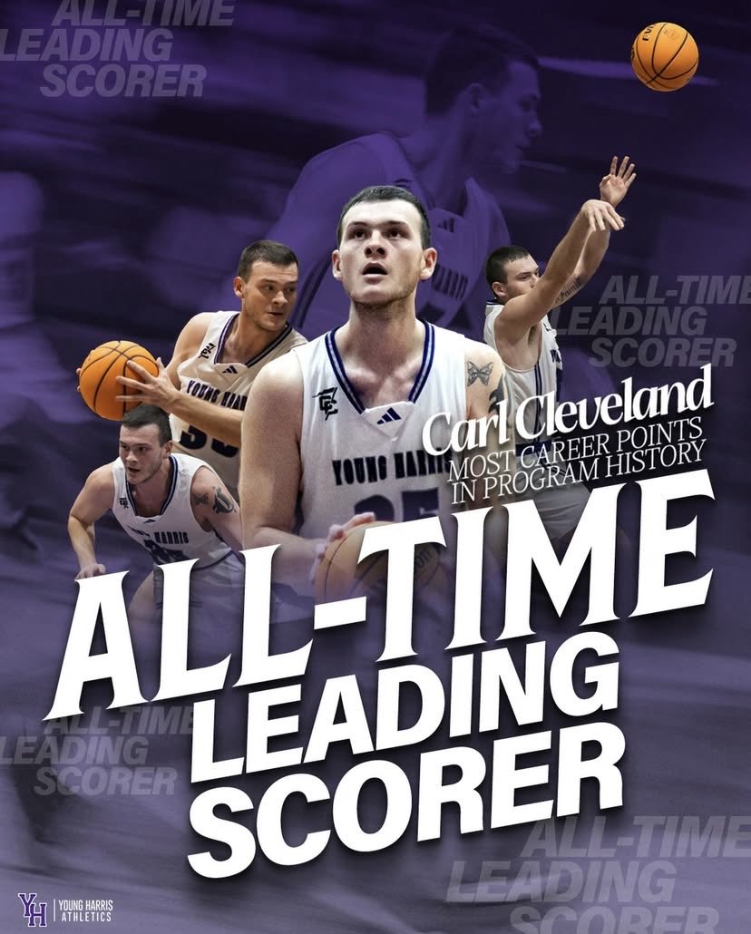 YHC_MBB's tweet photo. 🚨HISTORY MADE‼️ 

2️⃣,0️⃣0️⃣7️⃣ POINTS 🏀

Carl Cleveland is now the ALL-TIME Leading Scorer in Young Harris Men’s Basketball History 

Carl Cleveland becomes the first player to score 2,000 points in the Mountain Lion record books https://t.co/yzvcwhX1FP