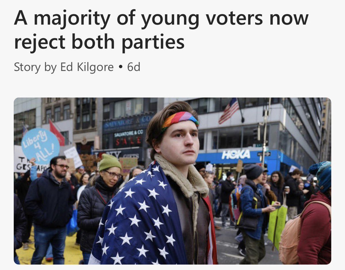 ProudSocialist's tweet image. It’s about damn time. There is nothing left to vote for in the capitalist duopoly. There is no “lesser evil.” The entire system is evil and must be rejected and replaced.