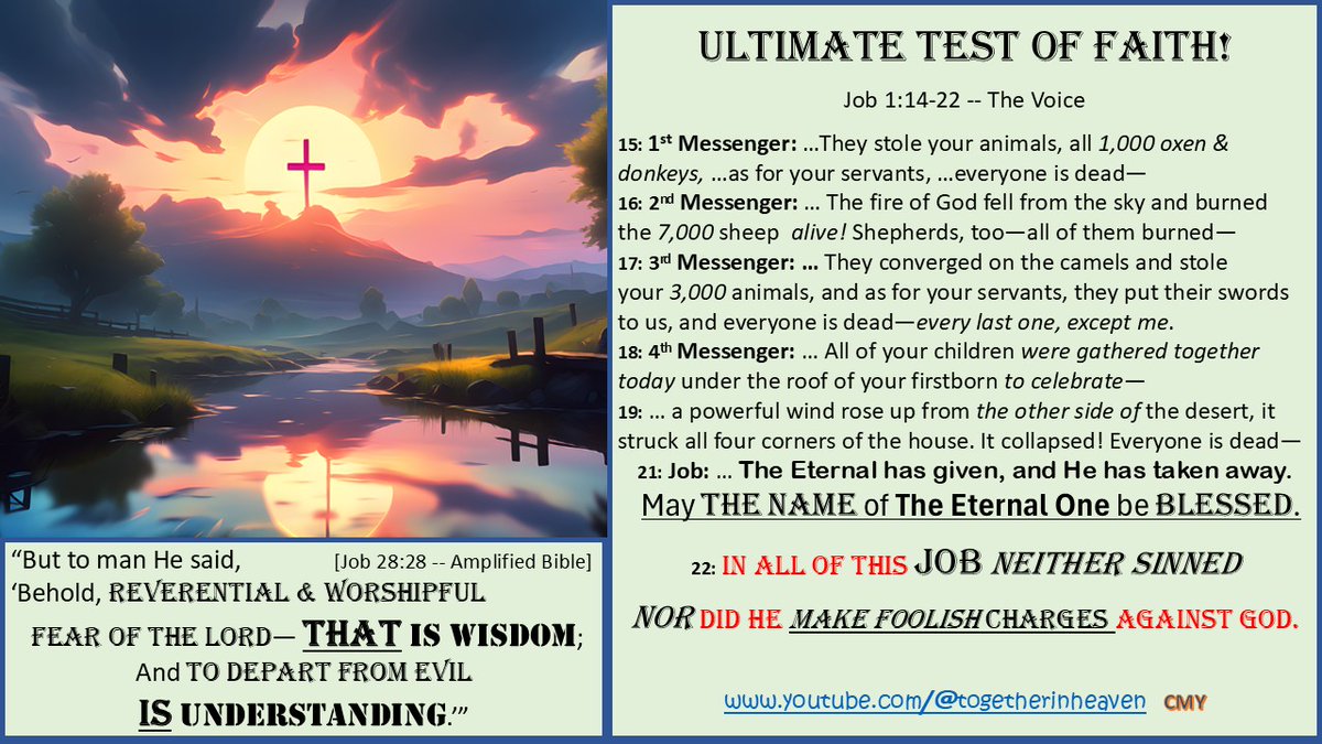 talkingtruth's tweet image. SUNDAY MESSAGE: [posted Monday]

AS BELIEVERS, WHAT IF WE FACE A DISASTER…AND HAVE ‘NO CLUE’ – WHY!?
Our example of ‘ultimate, unwavering, Faith’, is ‘the life of Job’!

 That’s why we ‘worship together’… ‘pray together’ … and ‘love and care for each other’!
Hebrews 10:25 [AMP