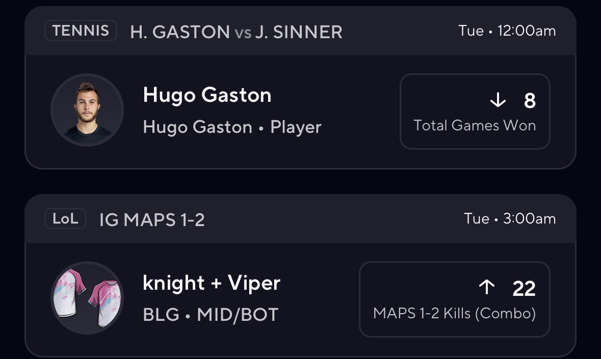 dropshotpoints's tweet image. Tennis/Esports collab 🎾🎮

Collab w/ @AWPerDFS 

Sinner should curbstomp this kid let’s get some more collab wins