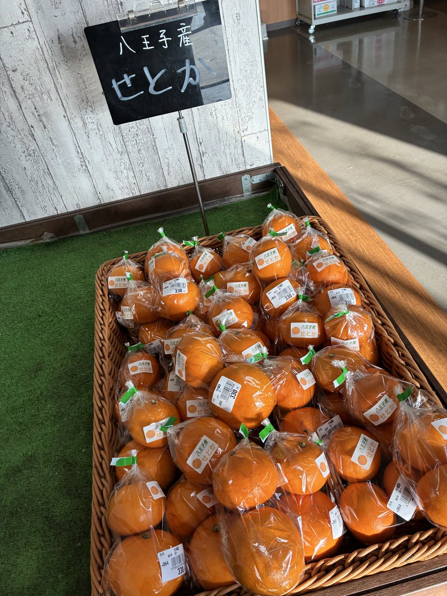 おはようございます🌞 本日は八王子産の せとか、白菜、大根、長ネギ