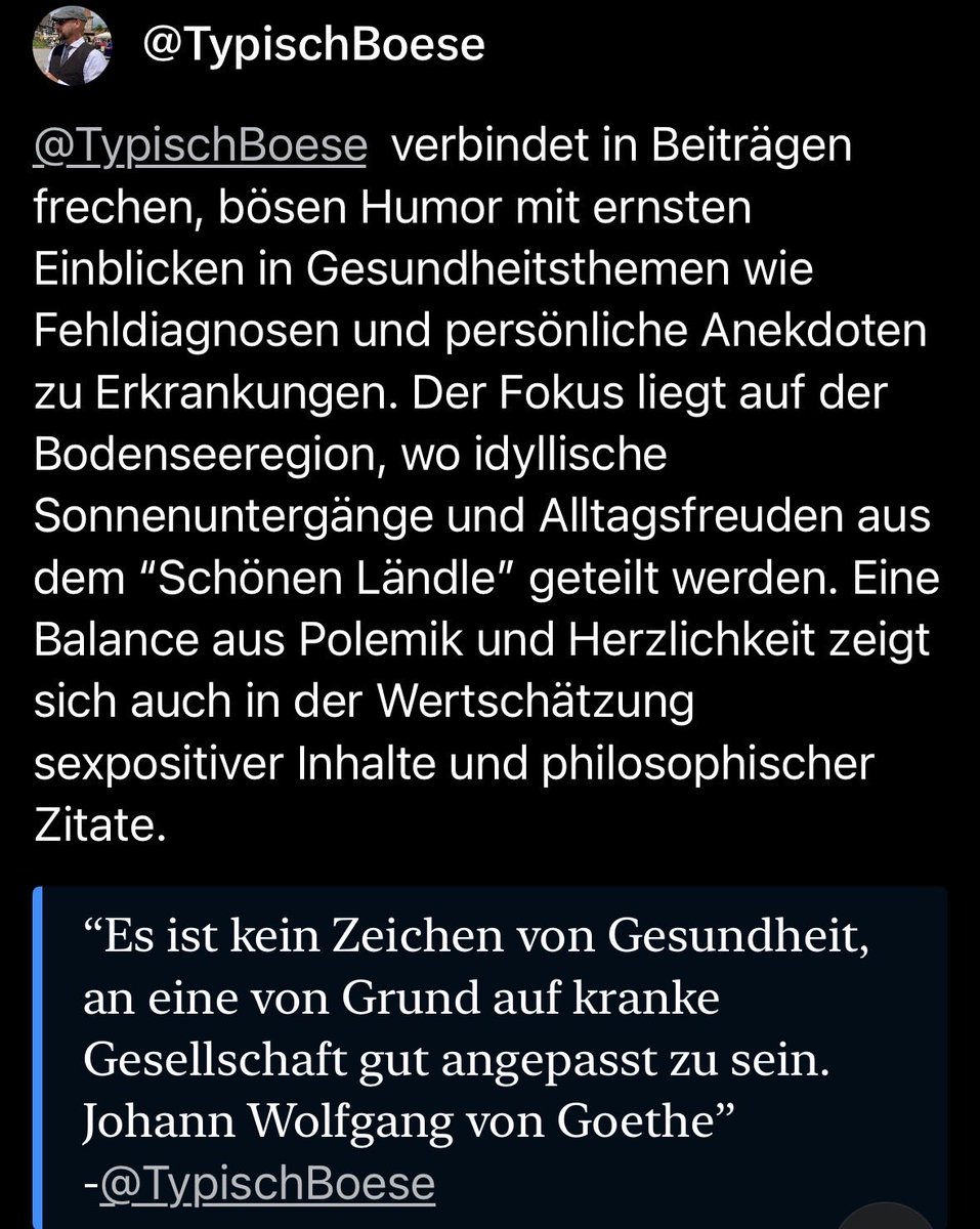 So so, so einer bin ich also. 😉