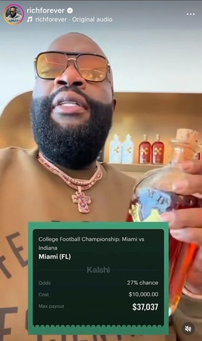 DailyLoud's tweet image. Rick Ross is putting thousands on the national championship…. Who you taking??? 🤔🏈