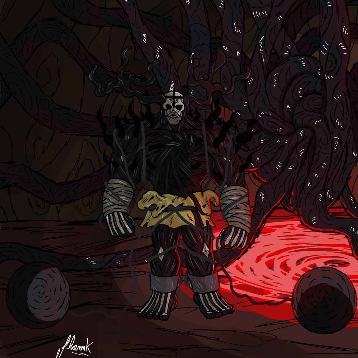 ArtByJhonny's tweet photo. A verdadeira Face da relíquia de Morte quando portada por Thiago Fritz

O Deus da Morte/Parasita de Dimensões de #OrdemParanormal 
(2/4) https://t.co/F56fdjyg3f