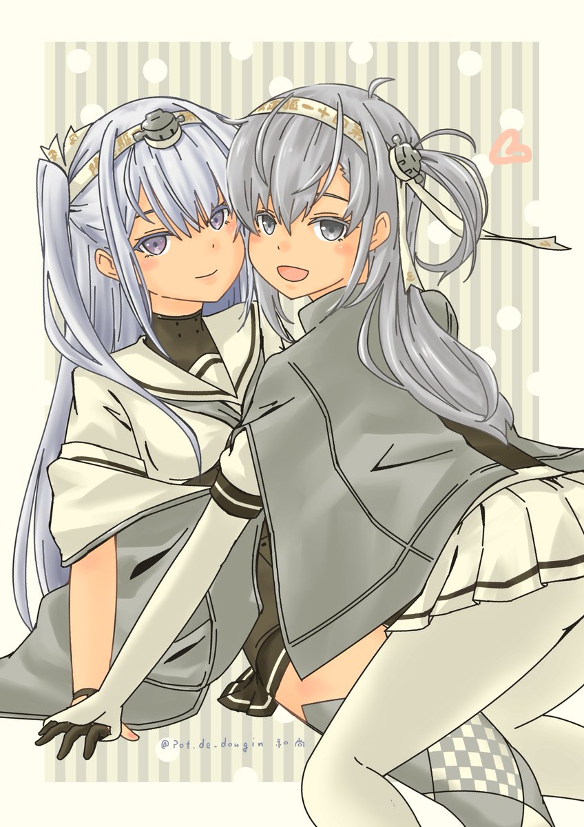冬月(艦これ) ,涼月(艦これ) 「なかよし」|Pot＊deのイラスト