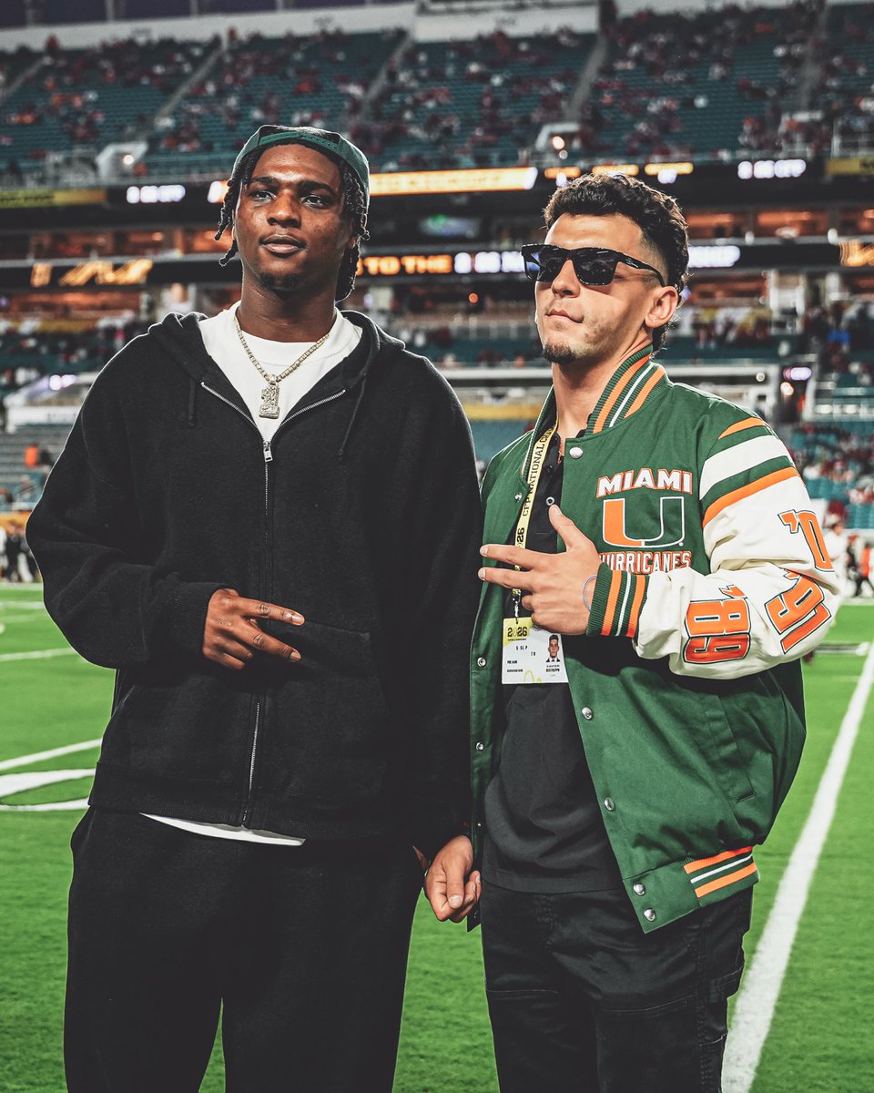 CanesFootball's tweet image. This duo 🔥

#GoCanes | #NationalChampionship
