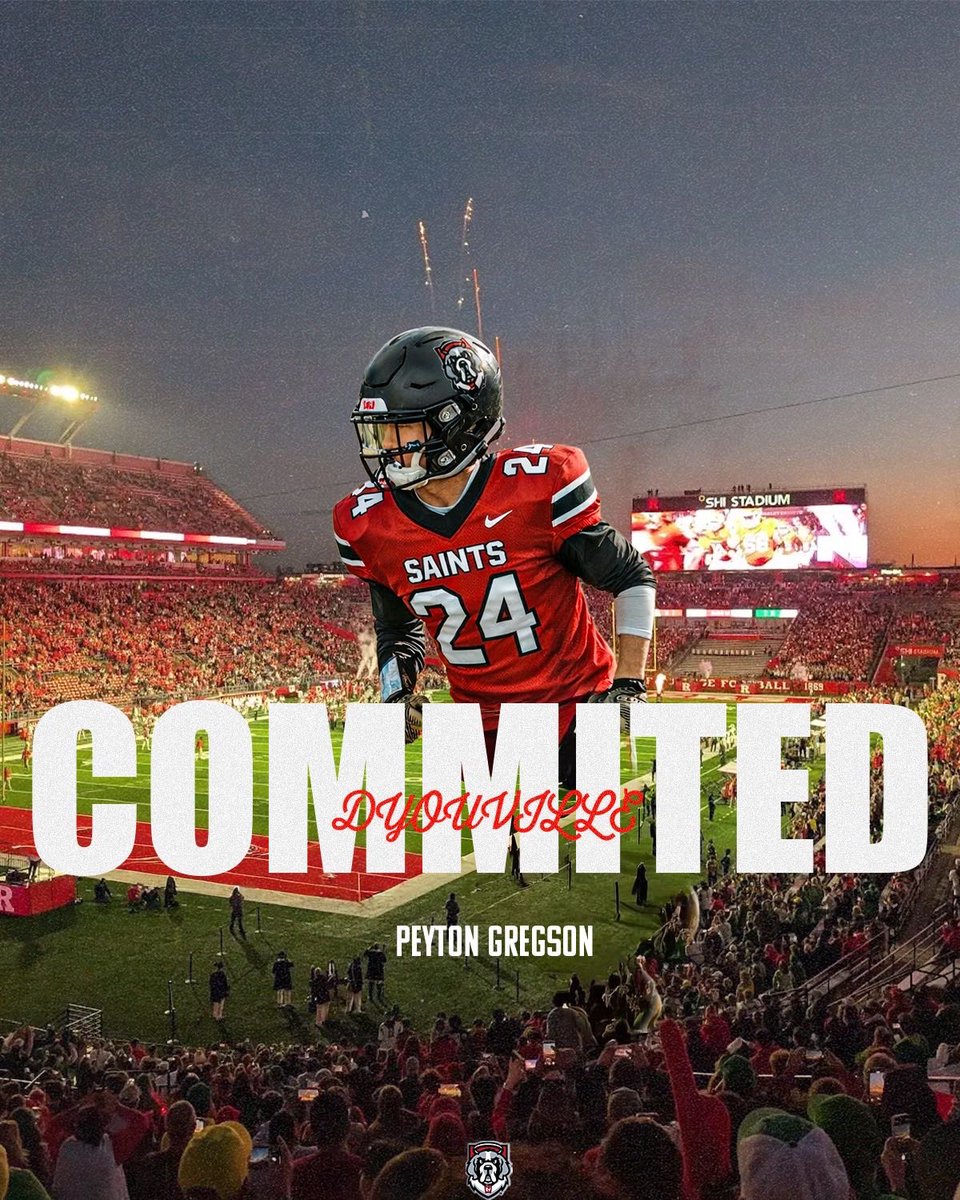 100% Commited.  So blessed to be given this opportunity to play at the next level.  Thank you <a href="/coach_johnsen/">Graham Johnsen</a> for giving me this chance.  Go Saints!! <a href="/CohsHawks/">Cardinal O'Hara Football</a> <a href="/dyouvillesaints/">D'Youville University Athletics</a> <a href="/dsomangold/">Shawn Mangold</a>