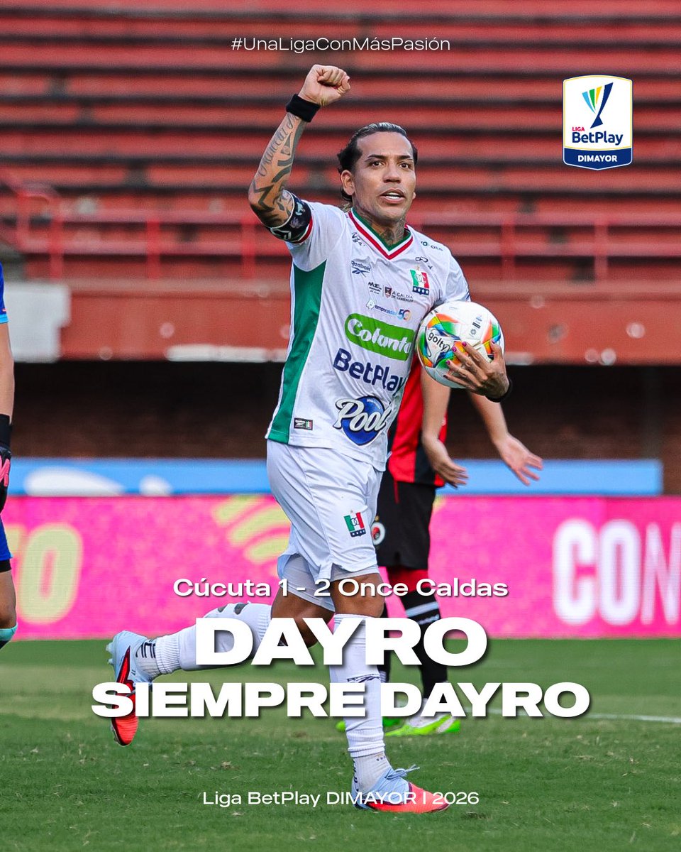 LigaBetPlayD's tweet photo. El goleador, más vigente que nunca.
Dayro comanda la remontada con doblete y el Once sale con el premio de el General Santander.

#UnaLigaConMásPasión #LigaBetPlayDimayor #fpc #futbolcolombiano https://t.co/JozoIfhWUe