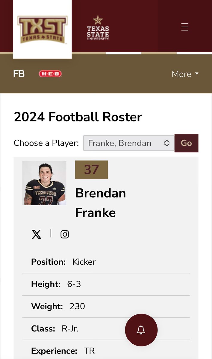 Former #TXST player in the CFB Championship Game.