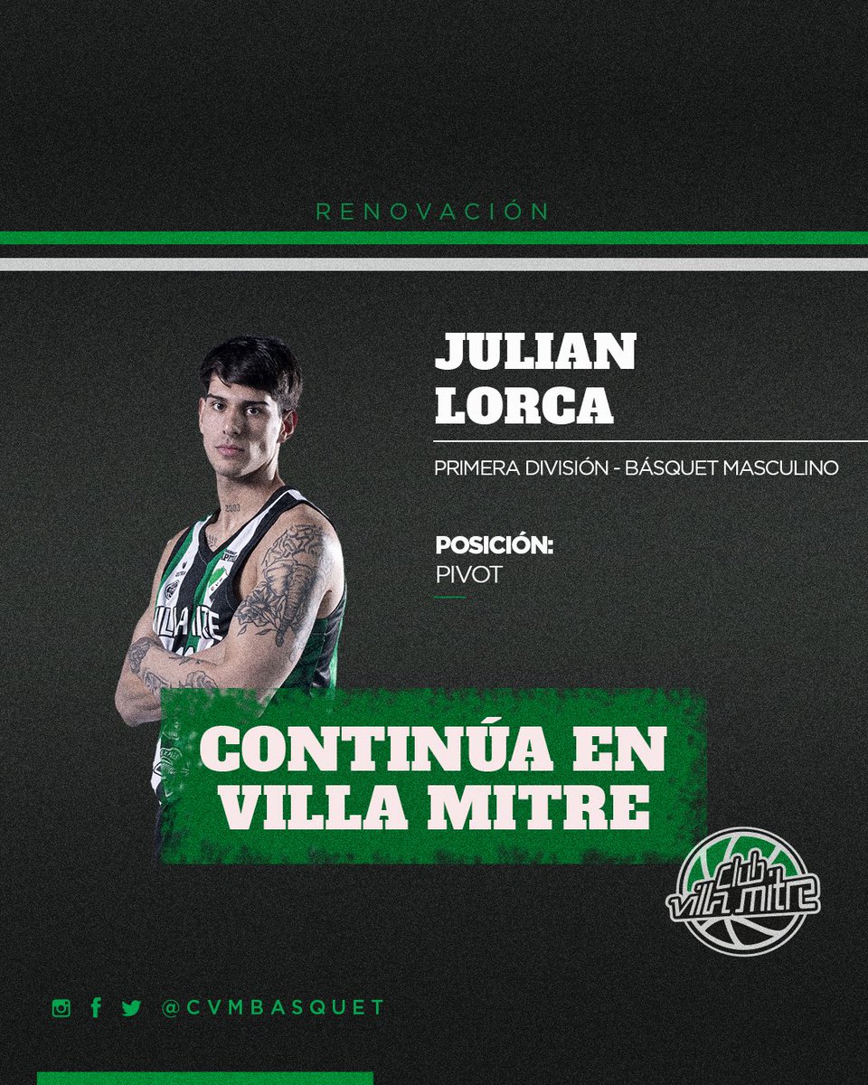 𝐑𝐄𝐍𝐎𝐕𝐀𝐂𝐈𝐎𝐍 🔜 

Julián Lorca viste la Tricolor un año más: volcadas aseguradas ✔️

¡Que sea una gran temporada, Juli! 👊

#VamosLosPibes #SomosFamilia