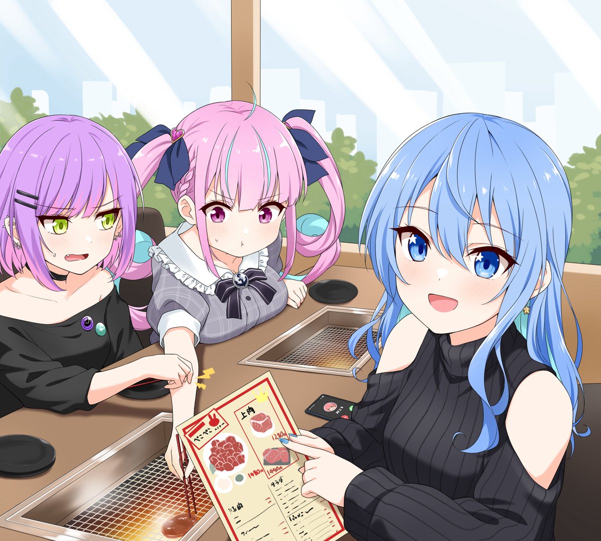 星街すいせい ,湊あくあ ,常闇トワ 「おはようございます!」|フェルティアのイラスト