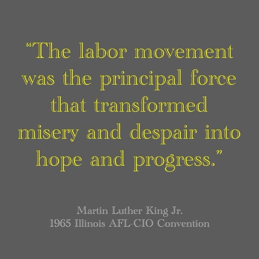 SaveCCMfaculty's tweet photo. “Out of its bold struggles, economic and social reform gave birth to unemployment insurance, old age pensions, government relief for the destitute, and, above all, new wage levels that meant not mere survival but a tolerable life.” ✊ #solidarity #mlk #labor #njea #saveccm https://t.co/H54fcKna3z