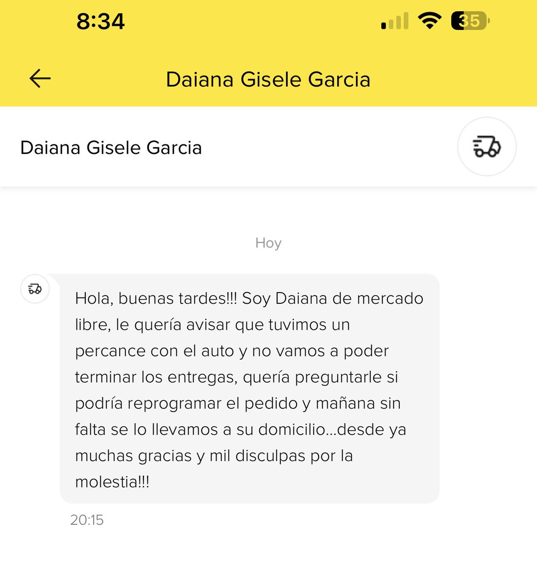 javier_prog_89's tweet photo. Si sus pedidos de MercadoLibre no llegan el día pactado y les piden reprogramar, no lo hagan. Si el transportista tuvo un inconveniente (lo cual puede pasar obviamente) la plataforma tiene una manera de indicarlo y deben hacerlo ellos. NO REPROGRAMEN! Aunque lo pidan amablemente. https://t.co/MhPFeQC5Um
